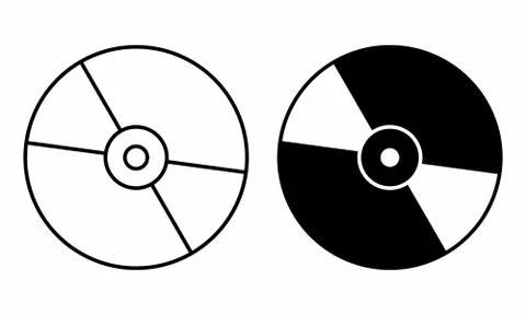 Black and white CDs Stock Illustration