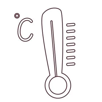 Black and white Celsius thermometer icon for weather forecast and climate Stock Illustration