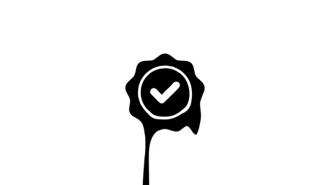 Black and white check mark icon animation drips down Stock Footage 327761669