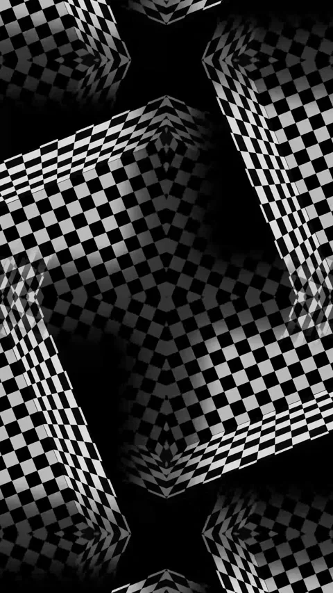 Black and white check pattern loop background.Black and white seamless backdrop Video stock 264143651