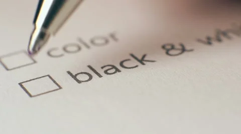 Black and White Checkbox Marking Survey Stock-Footage 43215488