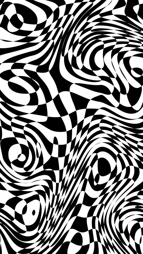 Black and white checker pattern, checkered chessboard, grid and mesh distortion Stock Footage 294207359