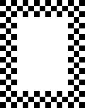 Black and white checkerboard frame. Black White Checkered Border 스톡 일러스트