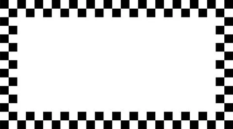 Black and white checkerboard frame. Black White Checkered Border Illustrazione stock