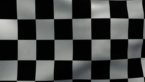 Black and white checkered flag moving in the wind, filling the entire screen Stock Footage 330786181