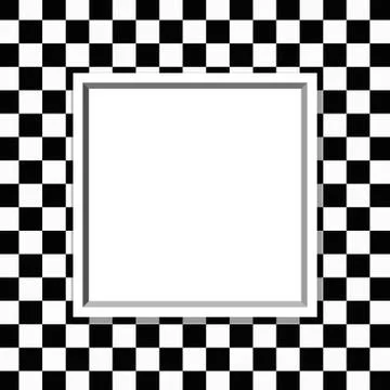 Black and white checkered frame with frame background Stock Illustration