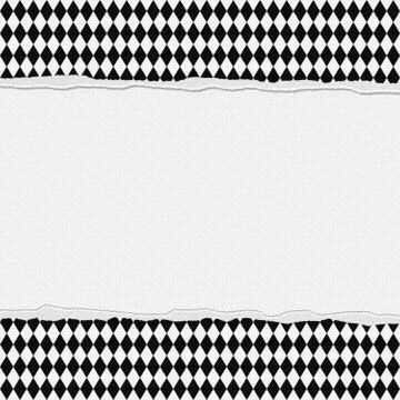 Black and White Checkered Frame with Torn Background Stock Illustration