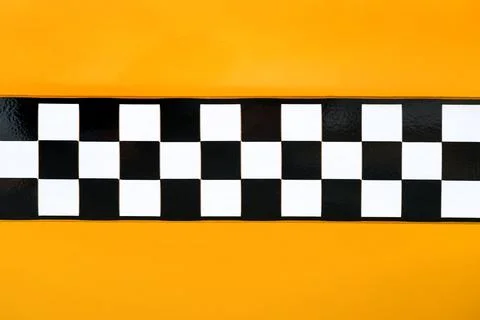 Black and white checkered pattern on yellow background, inspired by New Yor.. Stock Photos