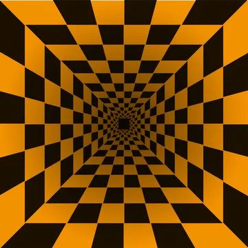 Black and White checkered perspective abstract background Stock Illustration