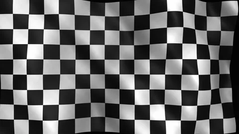 Black and white checkered racing flag waving in the wind. 4K 스톡 동영상 344046905