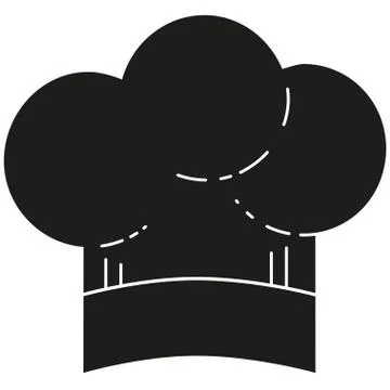 Black and white chef hat silhouette Stock Illustration