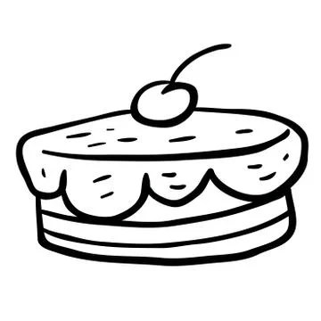 Black and white cherry cake Stock Illustration