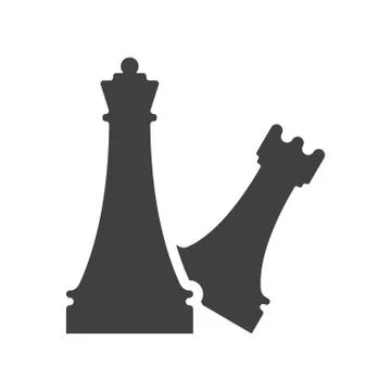 Black and white chess element template Stock Illustration