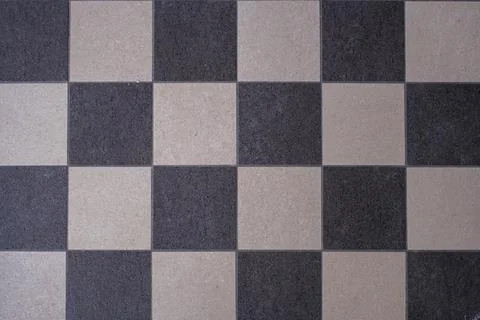 A black and white chess pattern of a floor 스톡 사진