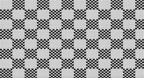 Black and white chess table or gingham knitted pattern, Festive Sweater Desig イラスト素材