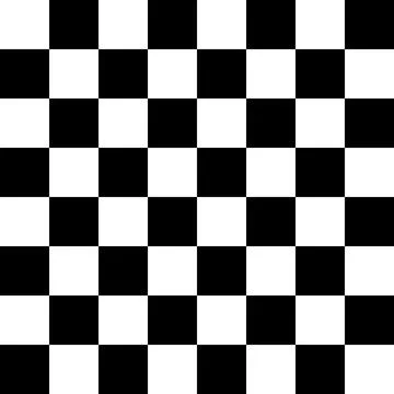 Black and white chessboard pattern with checkers, checkerboard texture for chess Stock Illustration