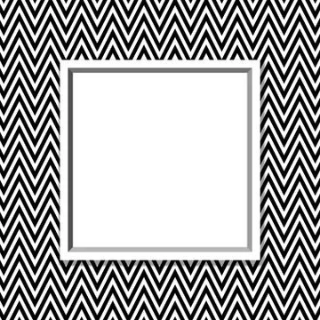 Black and white chevron frame with frame background Stock Illustration
