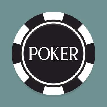 Black and white chip. Gambling coin. Vector image. Casino game. Stock Illustration