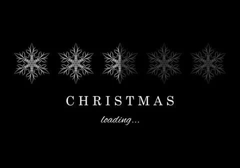 Black and white christmas loading. Stock Illustration