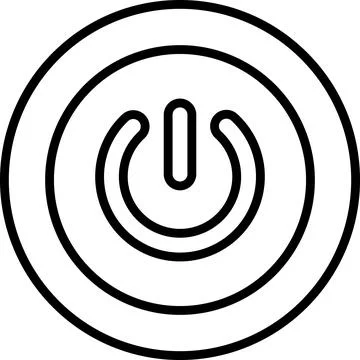 A black and white circle with a button in the center 스톡 일러스트