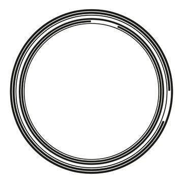 Black and white circle frame minimalist abstract design Stock Illustration