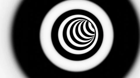 Black and white circle optical illusion tunnel loop animation Stock Footage 269072717