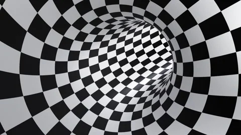 Black and white circle optical illusion tunnel loop animation Stock Footage 269844118