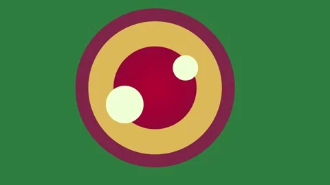 Black and white circle red yellow eye cartoonish elements scene figure layers Video stock 335146901