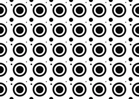 Black and white circle shape seamless pattern ep27 Stock Illustration