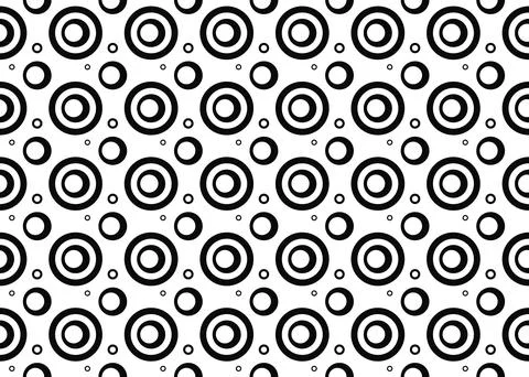 Black and white circle shape seamless pattern ep28 Stock Illustration