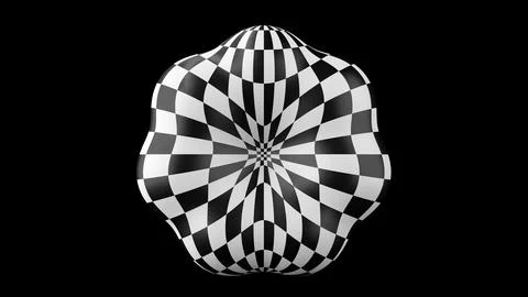 Black and white circle shape. Black background. 3d render. Stock Illustration