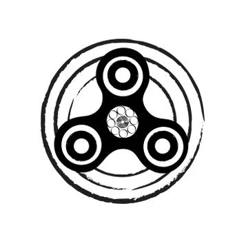 Black and white circle spinner. Fidget spinner hand drawn fashion stock vecto Stock-Illustration