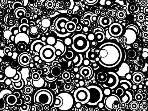 Black and white circles background / pattern / texture Stock Illustration