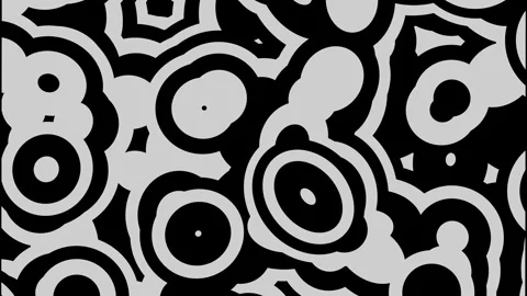 Black and white circles. Looped animation Stock Footage