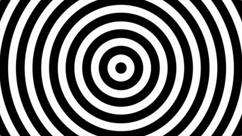 Black and white circles move in waves. Hypnotic background animation. VJ Loop. Stockbeeldmateriaal 247235922