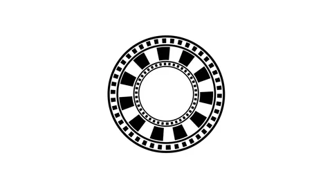 Black and White Circular Geometric Emblem Stock Footage 330476340