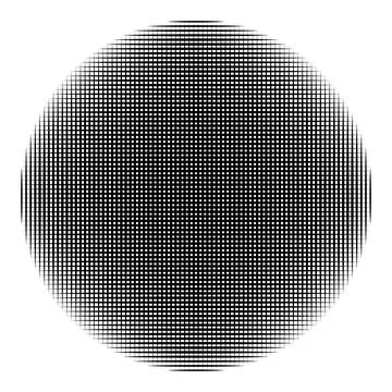 Black and white circular pattern with intersecting lines forming a grid Stock Illustration