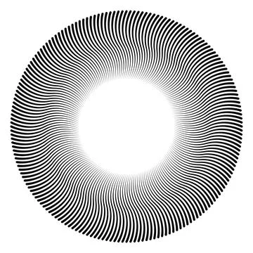 Black and white circular pattern with swirling lines Stock Illustration