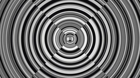 Black and white circular patterns create dynamic motion Stock Footage 339372802