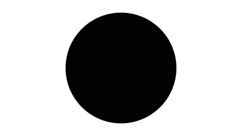 Black and white circular shape with Inversion effect. Abstract animation Stock Footage 167335322