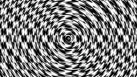 Black and white circular waves pattern Stock Illustration