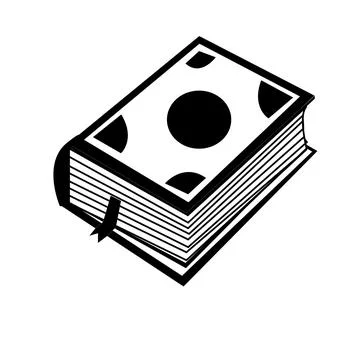 Black and white  close book with bookmark Stock Illustration