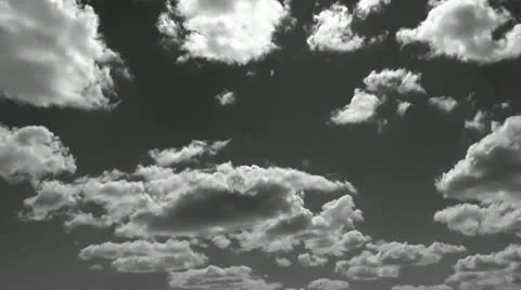 Black and White Clouds 720 Stock Footage 12022203