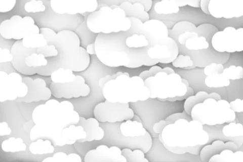 Black and white clouds abstract blurred background 3d illustration Stock Illustration
