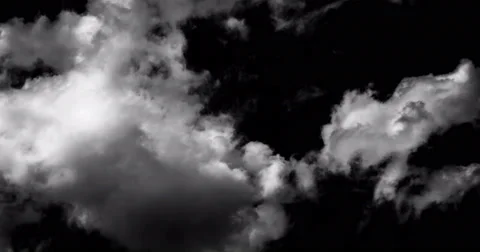 Black And White Clouds Timelapse. 4K Stock Footage 53487610