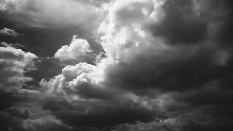 Black And White. Cloudy Sky With Dark Cl... | Stock Video | Pond5