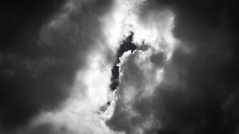 Black and White Cloudy Sky Stock Photos