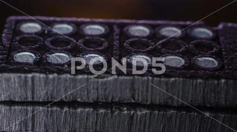 The black and white color of the domino on a macro shot Stock Photos