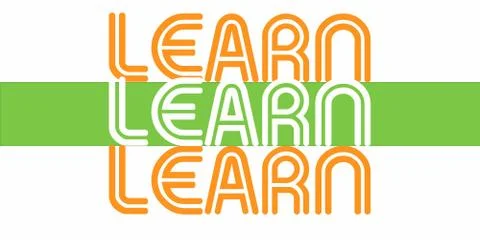 Black and white colored LEARN-LEARN band Stock-Illustration