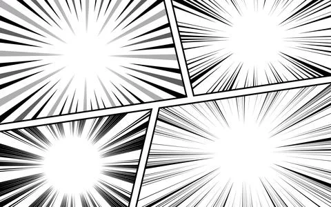 Black and white comic abstract page scene background. vector illustration Stock Illustration